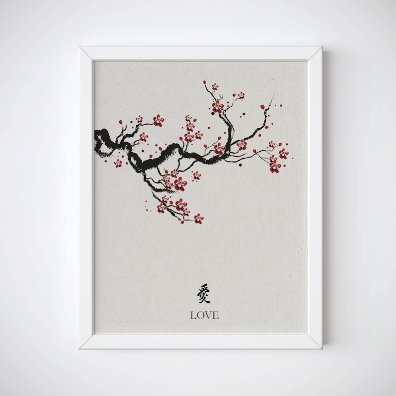 Cherry Blossom Art, Japanese Art Print, Cherry Blossom Print, Japanese