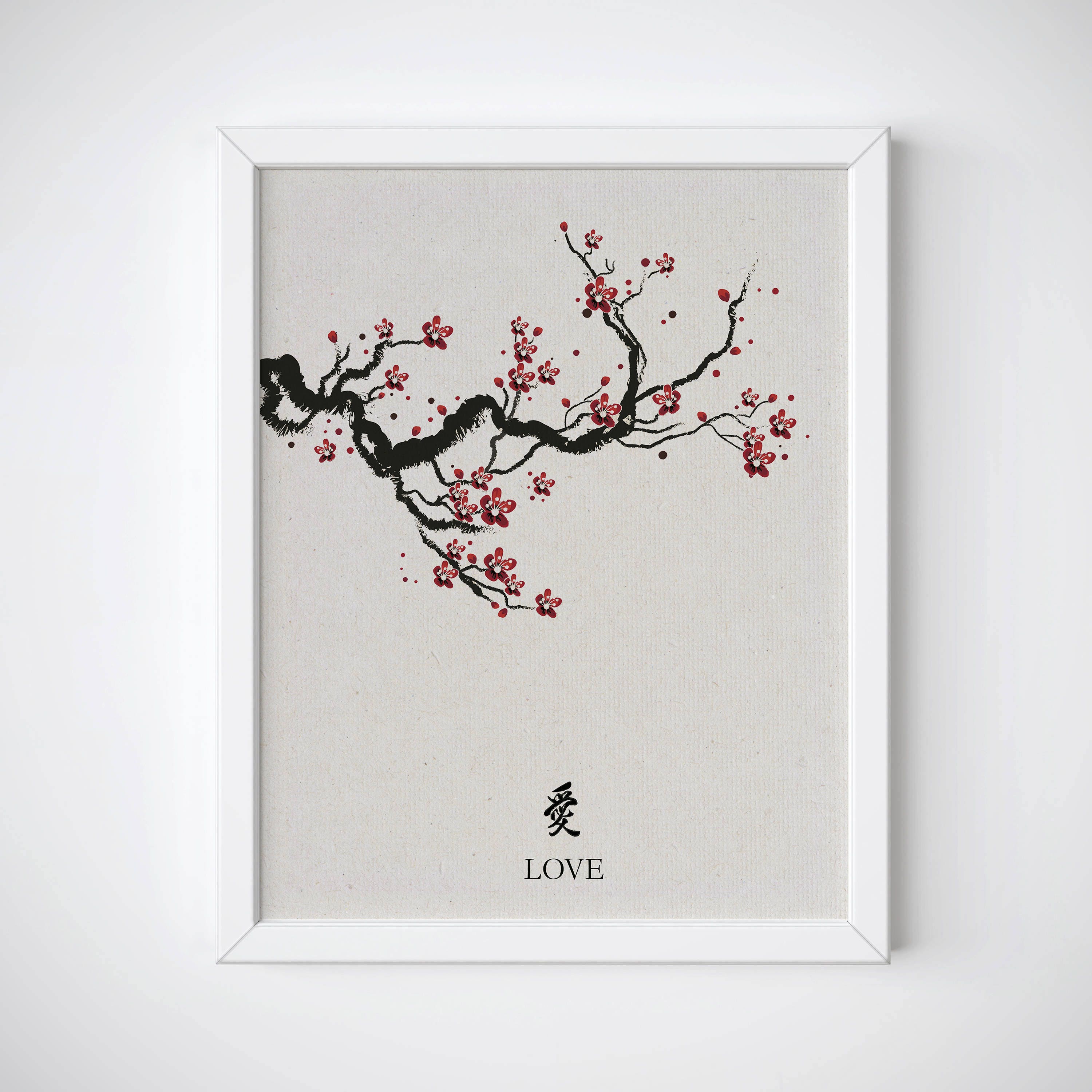 Cherry Blossom Art, Japanese Art Print, Cherry Blossom Print