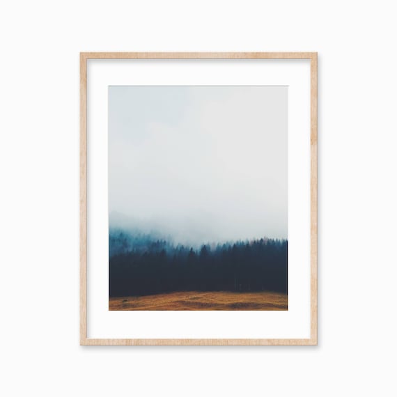 Misty Forest Art Print, Foggy Forest Print, Forest Wall Art, Minimal Wall Art, Forest Landscape Poster, Mountain Wall Art, Gift For Friend