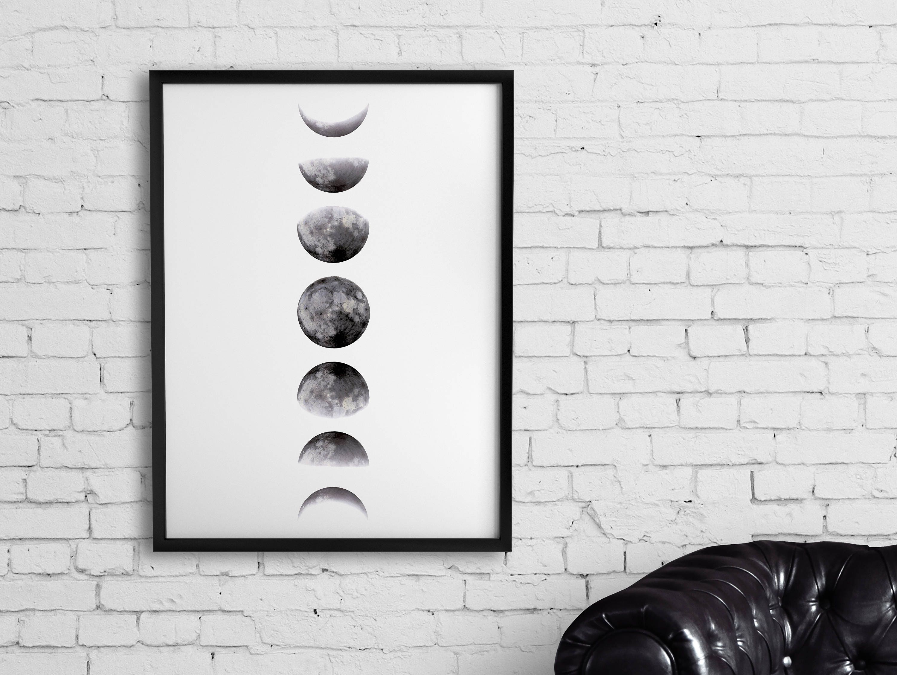 Moon Phases Wall Art, Moon Phases Print, Affiche Scandinave, Moon ...
