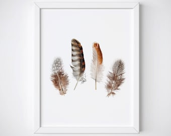 Bohemian Wall Art, Bohemian Wall Decor, Feathers Printable, Feathers Art Print, Bohemian Feathers Print, Feathers Wall Art, Feathers Poster
