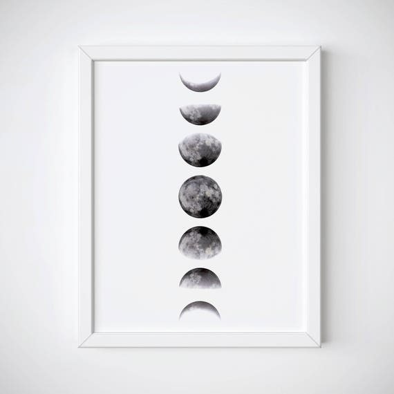 Moon Phases Wall Art Moon Phases Print Affiche Scandinave Etsy