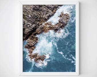 Coastal Wall Art, Coastal Photography, Coastal Art Print, Ocean Wall Art, Nature Poster, Coastal Print, Sea Poster, Rocks and Ocean Print