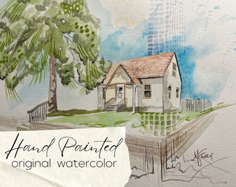 Custom Hand-painted Watercolor House Portrait