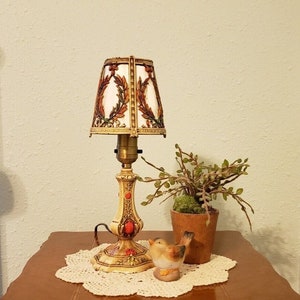 1920&#39;s Antique Art Nouveau Barbola Boudoir Lamp