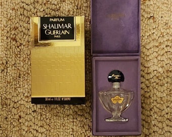 Vintage 1984 Guerlain Shalimar Perfume Bottle Signed, with Box