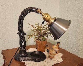 Vintage Cast Iron Bridge Arm Desk Lamp