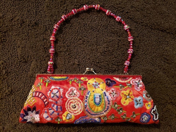 Vintage Red Beaded Handbag - Never Used - image 3