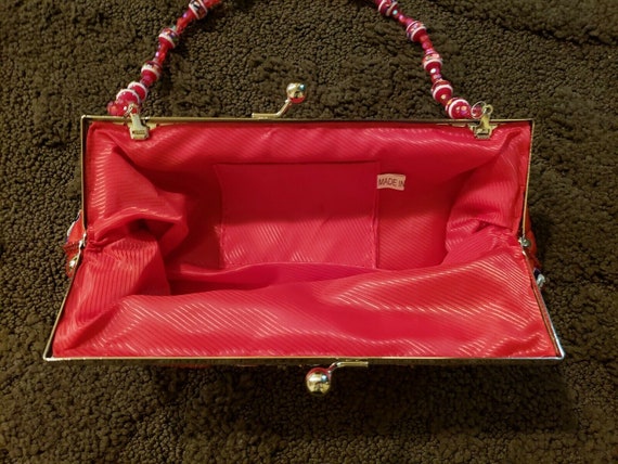 Vintage Red Beaded Handbag - Never Used - image 5