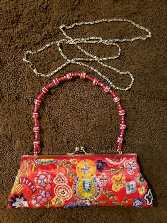 Vintage Red Beaded Handbag - Never Used - image 2