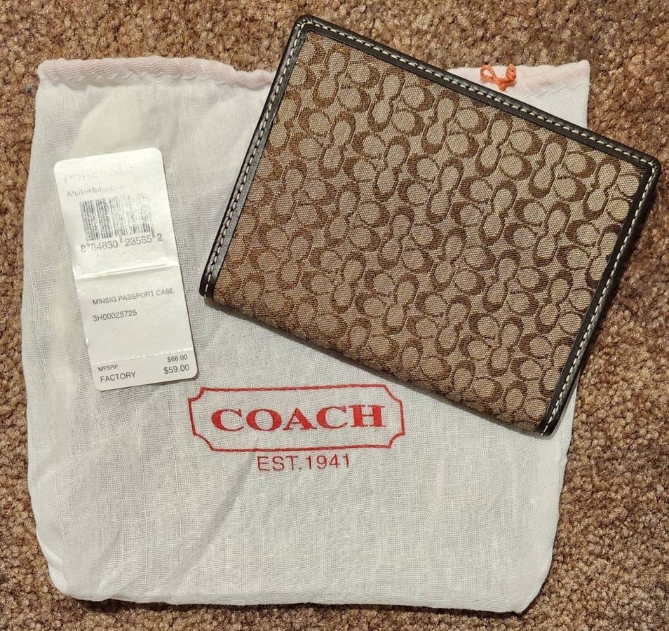 NWT Coach POPPY Crossbody Bag & Card Case Sig w/Jumbo Floral Print KHAKI  MULTI