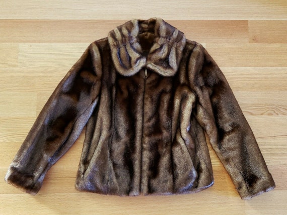 Vintage Kristen Blake Faux Mink Jacket, Size Medi… - image 1