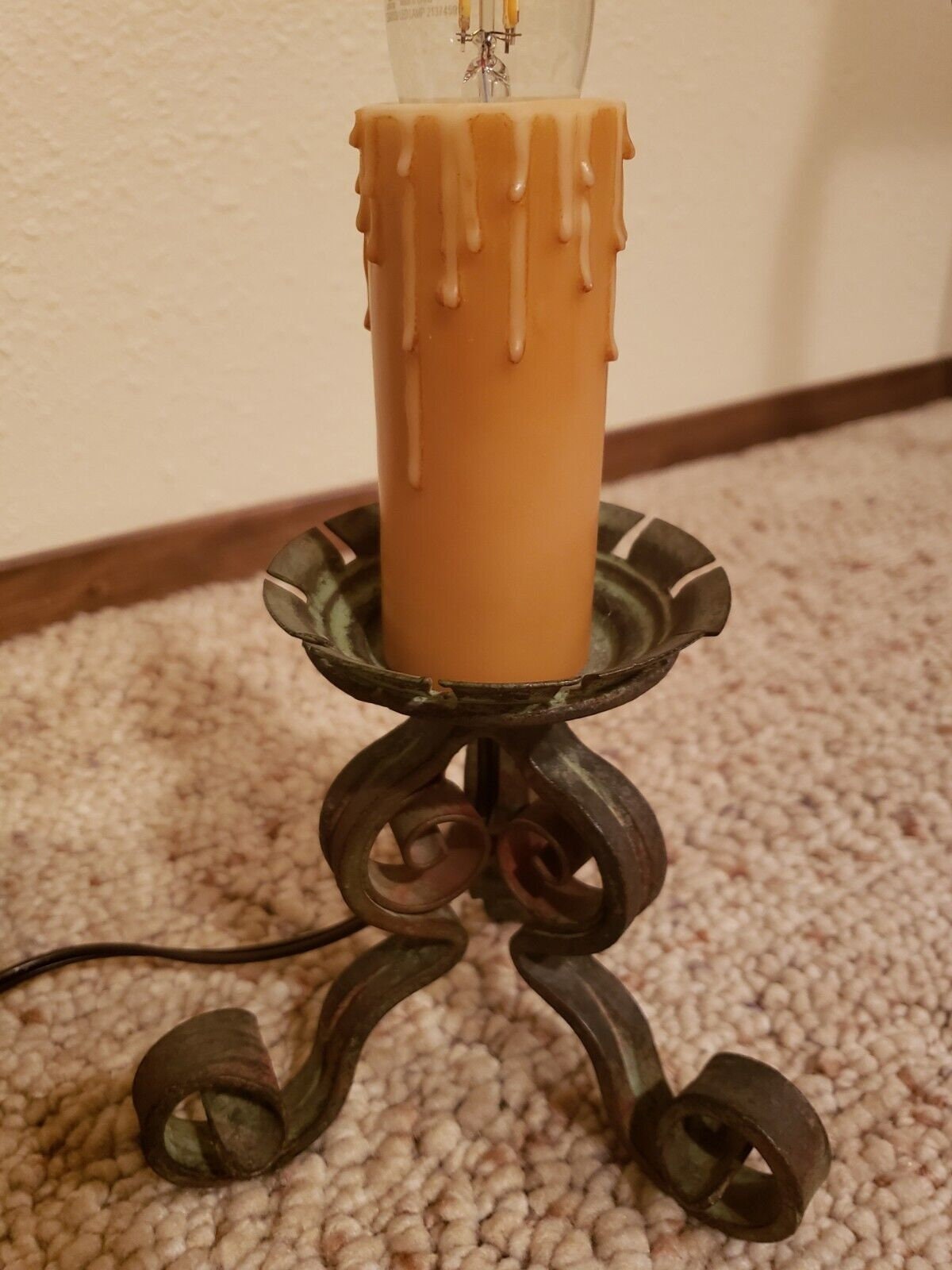 Vintage Decorative Cast Iron Accent Table Lamp Base With Etsy