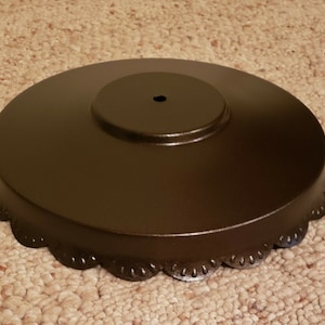 Vintage Metal Lamp Shade with Scalloped Decorative Edge