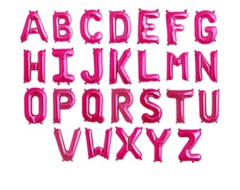 large pink letter balloons