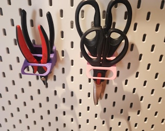 3 or 4 Slot Scissor | Plier Holder – Compatible with IKEA SKADIS Pegboard | Craft Room | Hobby Tool Organizer | Storage for Sewing & DIY