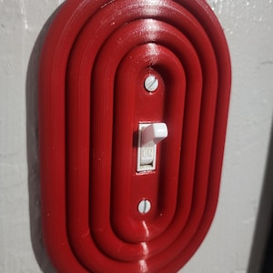 Oval Mid-Century Modern Toggle Switch Plate | Decorative Light Switch Cover | 4 Designs, Over 20 Colors