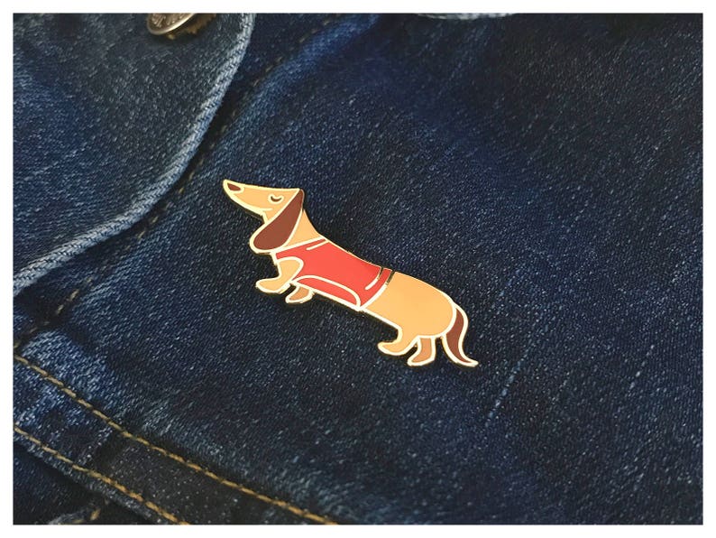 The Little Dachshund Enamel Pin image 3