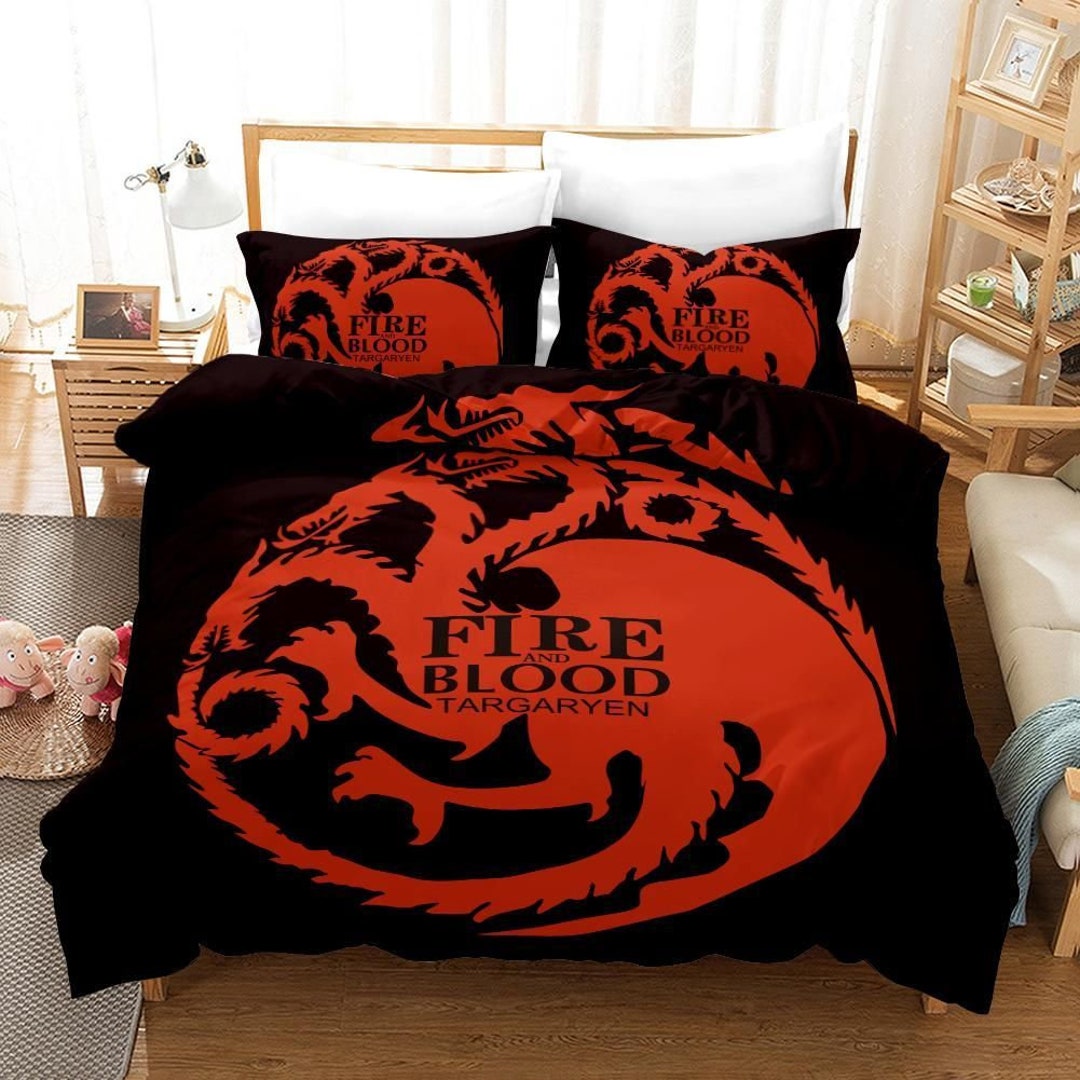 Game of Thrones Fire and Blood Targaryen Duvet Cover Bedding Etsy