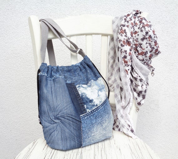 Small Summer Denim Bag Slouchy Soft Textile Bag Jeans Purse - Etsy