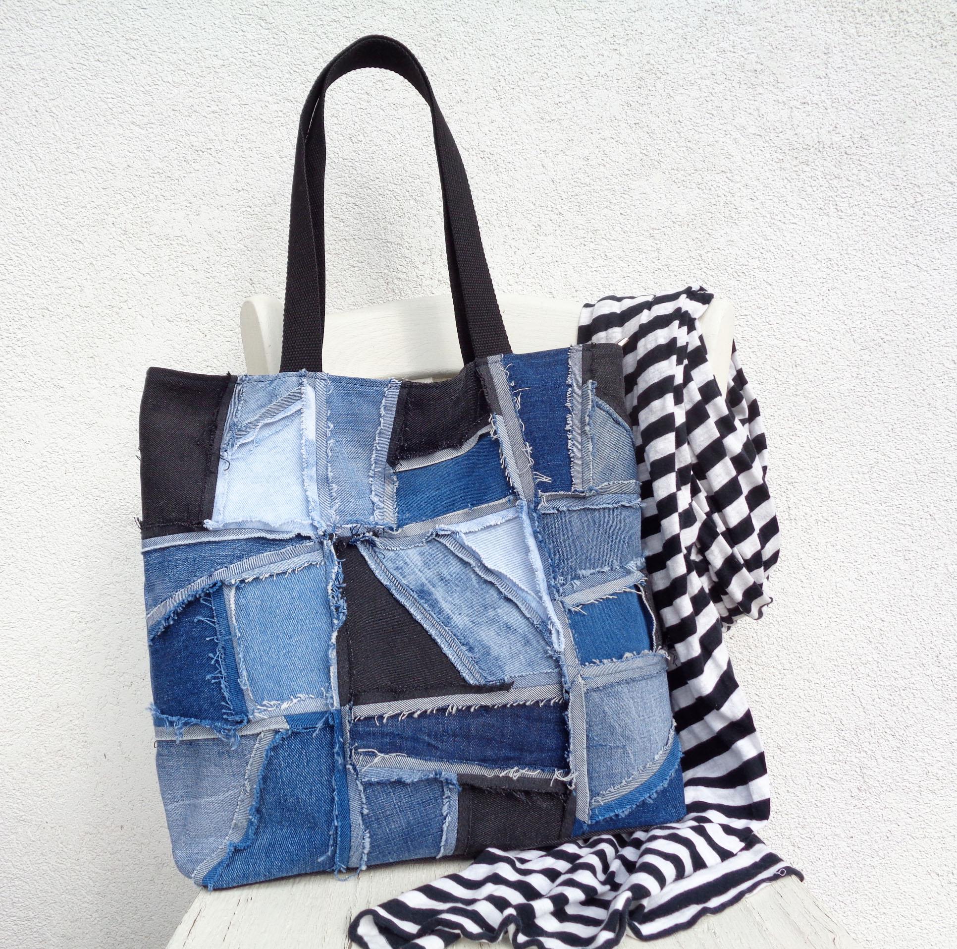 バッグ polo jeans straw denim tote bag Shop Polo Ralph Lauren - Medium Bellport Denim & Leather