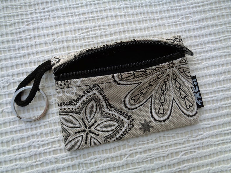 Key Wallet Key Ring Coin Purse Card Wallet Small Zippered Etsy