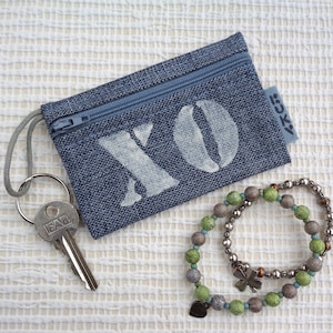 Porta monete XO, portachiavi, porta carte, piccola custodia con cerniera, astuccio portachiavi, vegano, piccolo regalo XOXO