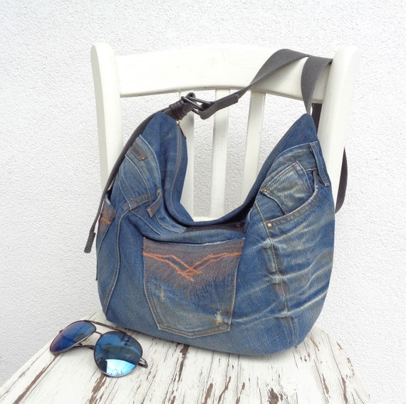 Jeans Bag Cross Body Denim Handbag Shoulder Zipper Bag Hobo | Etsy