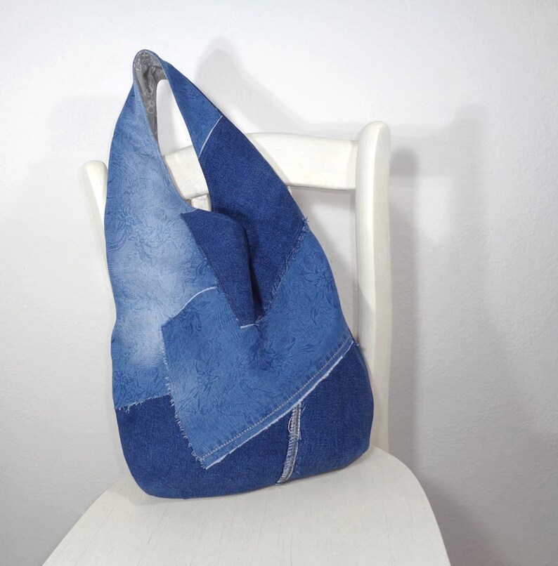 Hobo bag shoulder sling bag denim slouchy bag jeans bag Etsy