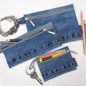 Set de regalo con estuches con cremallera: neceser, estuche y monedero. Estuche para maquillaje, bolígrafo y monedero, regalo vegano para adolescentes, accesorio escolar.