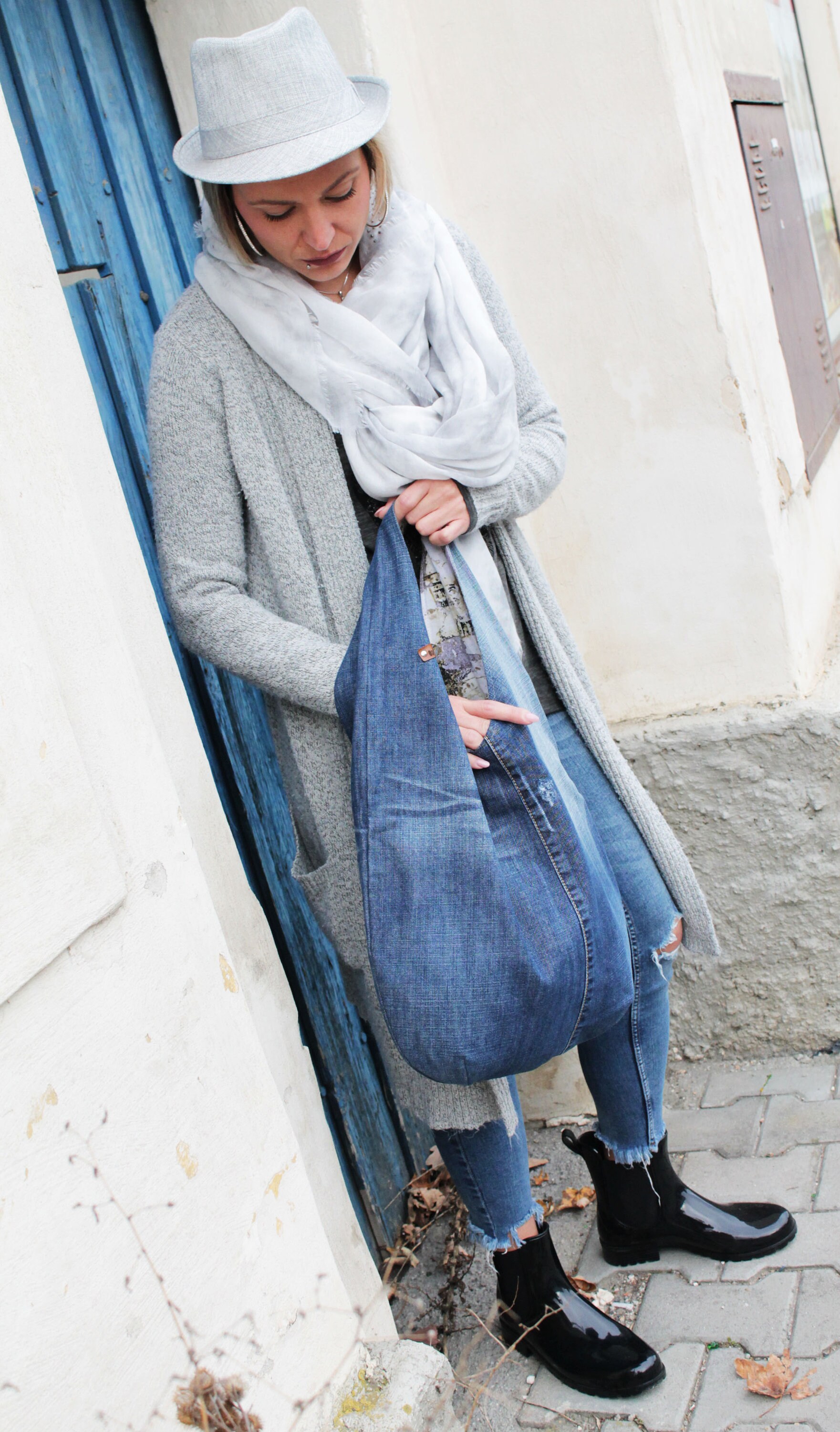 Plain Jeans Hobo Bag Denim Bag Sling Shoulder Bag Blue | Etsy