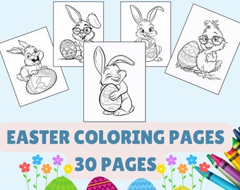 Easter Coloring Pages - Easter Coloring - 30 Pages - Easter Coloring Sheets - Easter Coloring Books
