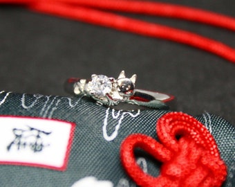 HQ Inarizaki Kitsune Fox 925 Sterling Silver Ring
