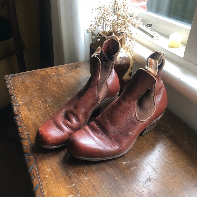 Stiefeletten Heel Westlichen Cuban Braun Leder Rm Chelsea Stiefeletten Heel Westlichen Cuban Braun Leder Rm Chelsea
