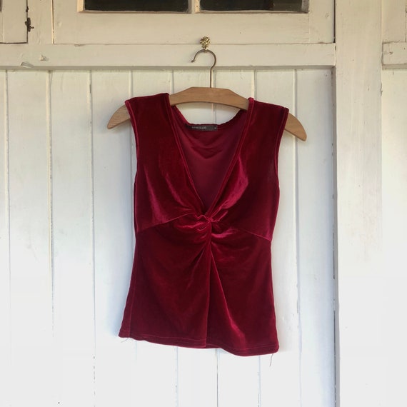 RED VELVET Twist Bodice 90s Tank Top