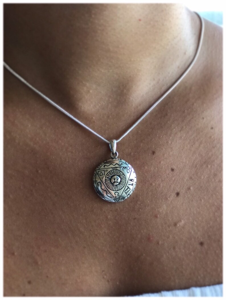 charm bohemian Egyptian Moon Pendant Yarah Store moon sun moon style 925 Sterling silver gift for her gypsy necklace boho