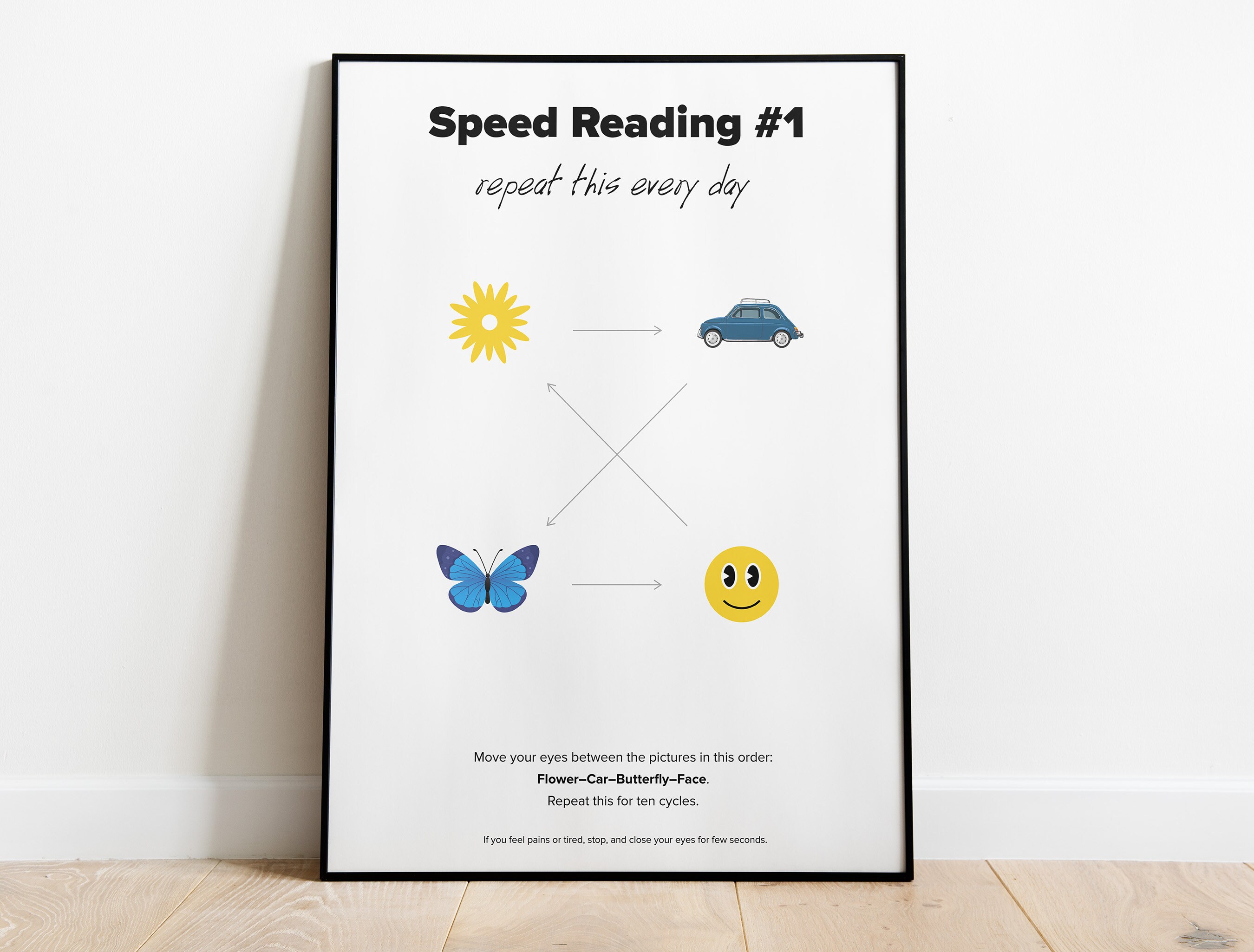 Fast Reading Exercose Speed Reading Exercise #1 Poster. Motivational Wall Art. Minimalistic ...