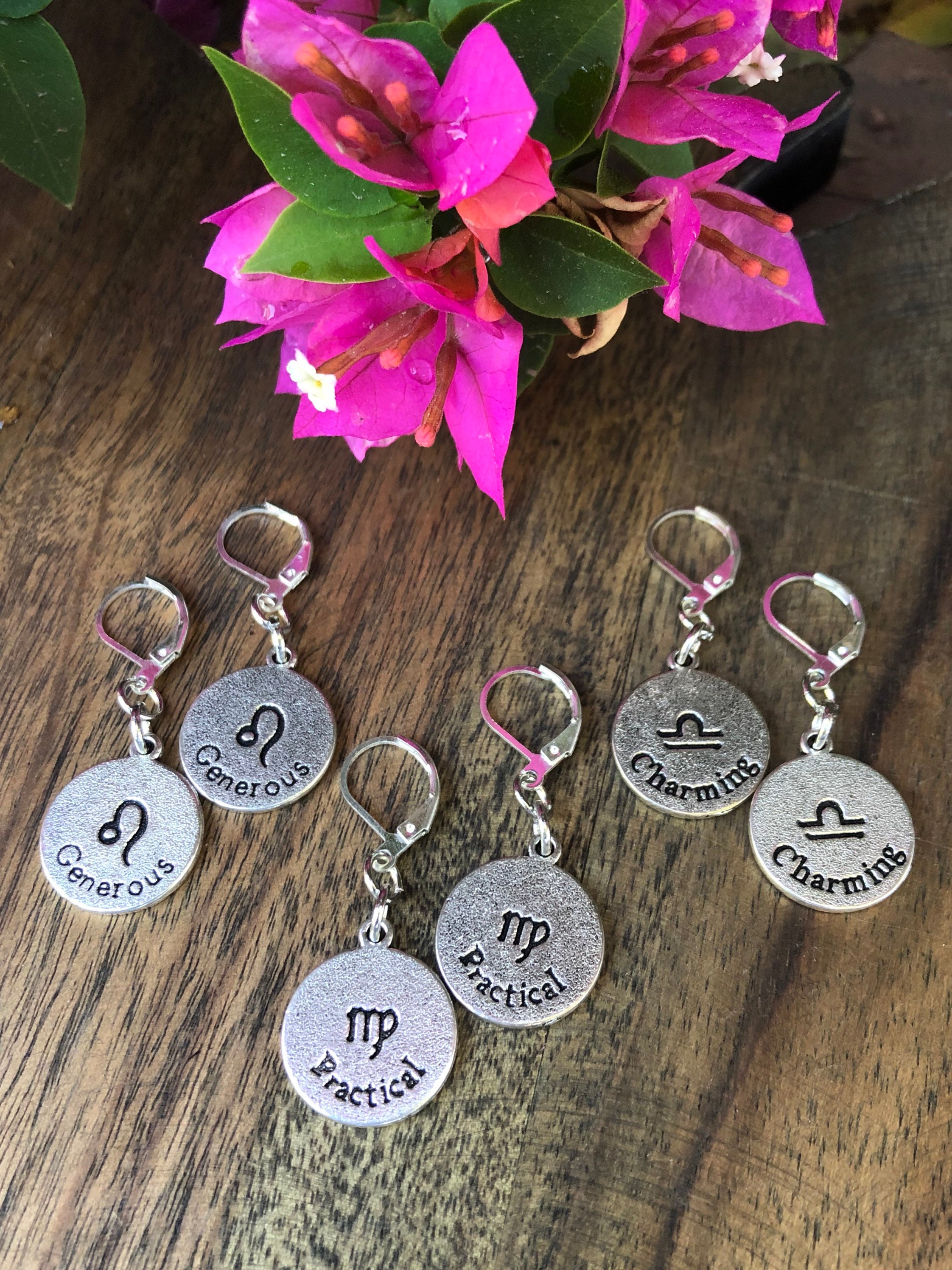 Zodiac Earrings Zodiac Jewelry Birthday Earrings Gift Etsy