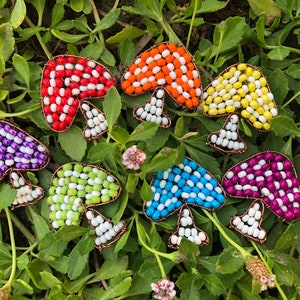 Hippie Mushroom Necklace - Beaded Mushroom Pendant - Fungi Necklace - Toadstool Fairy Necklace - Woodland Elven Necklace