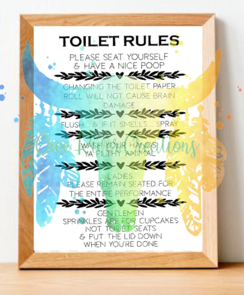 Toilet Rules INSTANT DOWNLOAD Svg Png Jpeg Etsy