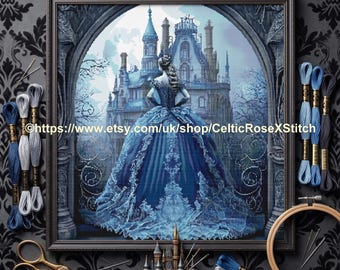 Gothic Fairytale - PDF cross stitch Victorian fantasy pattern DMC floss 49 colors 55 cms