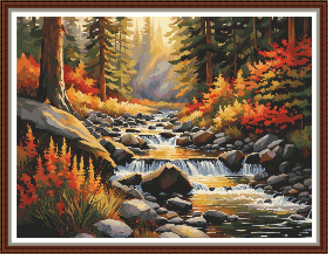 Dappled Shade - PDF Digital Cross Stitch Pattern DMC Key 66 Colours 18 ...