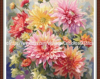 Patron De Point De Croix Automne – Lot Avec Lin, Soie Dentaire, Motifs Feuilles – Occasion