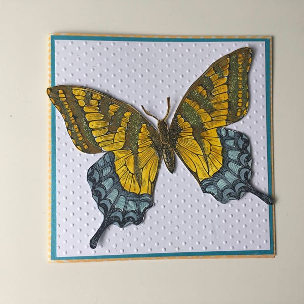 Glückwunschkarte, verschiedene Anlässe, Schmetterling, 15x15cm,mit Umschlag