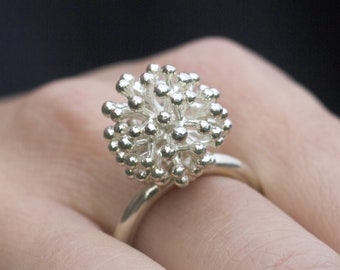 Design-Ring Silber 925 Silberring geometrisch Statement Fingerring Damen innovativer Schmuck