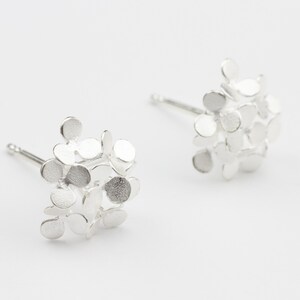 Earrings Silver Flower Fancy Earrings Flower Extraordinary Statement Earrings Modern Handmade Jewelry image 2