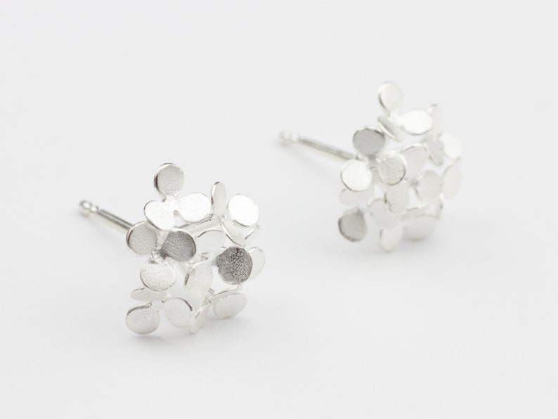 Earrings Silver Flower Fancy Earrings Flower Extraordinary Statement Earrings Modern Handmade Jewelry image 2