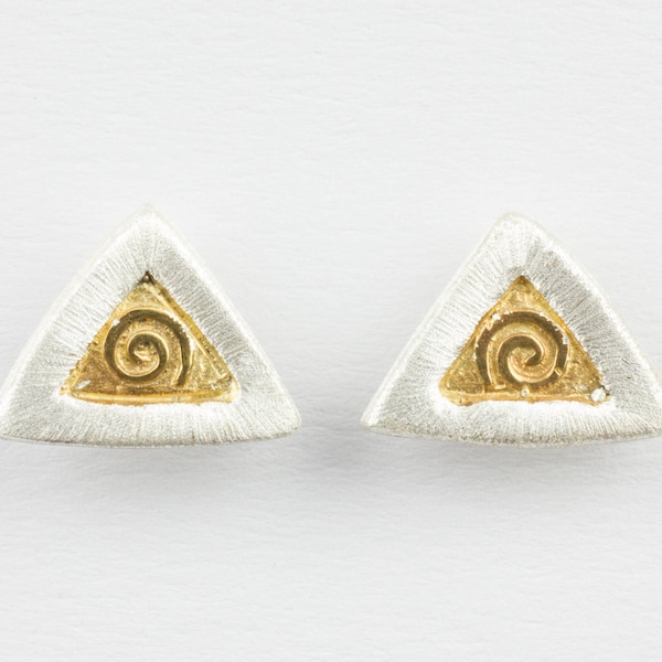 Silber-Ohrringe Ägypten Juwelier Goldschmied Dreieck geometrischer Schmuck Kunst Manufaktur