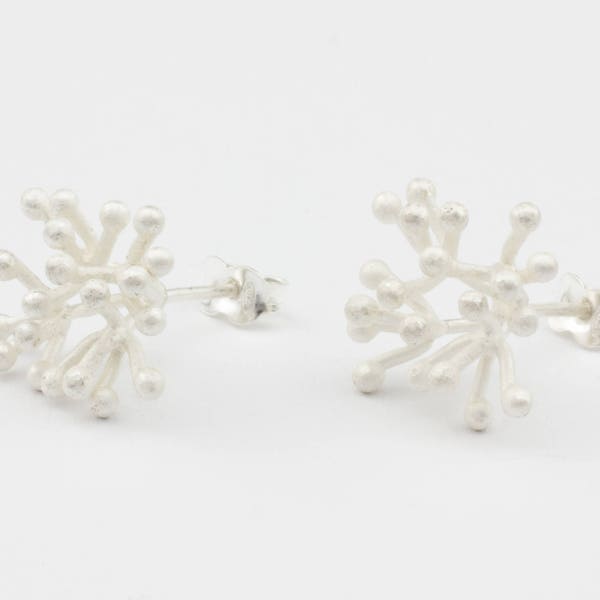 Stud earrings Silver Coral 925 Sterling