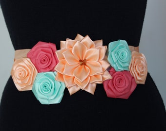 Peach Maternity Sash Tiffany Maternity Sash Pregnancy Sash Girl Maternity Sash Belly Sash Gender Reveal Sash Baby Shower Sash Peach belt